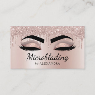 Microblading Eyebrows Drilling Glitzer Rose Gold Visitenkarte