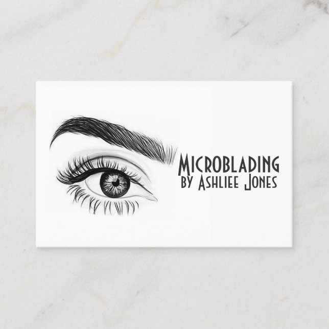 Microblading Eyebrows & Lashes Salon Visitenkarte (Vorderseite)