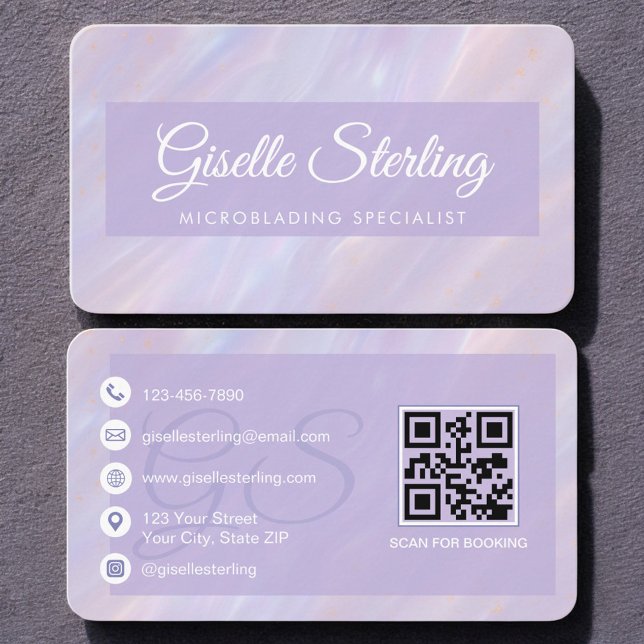 Microblading-Iridescent-Opal-QR-Code Visitenkarte (Von Creator hochgeladen)