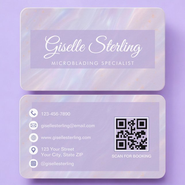 Microblading Iridescent QR Code Professional Visitenkarte (Von Creator hochgeladen)