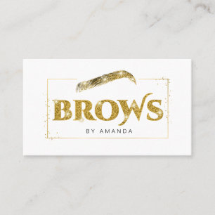 Microblading Künstler in Gold Glitzer Visitenkarte