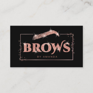 Microblading Künstler in Rose Gold Glitzer Visitenkarte