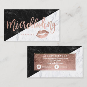 Microblading Rosengoldtypographieblock-Marmorlippe Visitenkarte