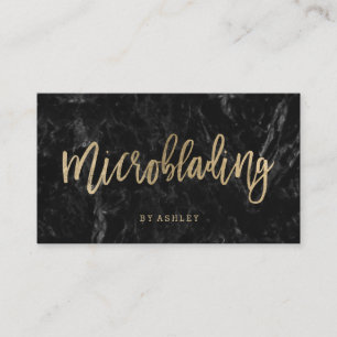 Microblading schicker Goldtypographieschwarzmarmor Visitenkarte