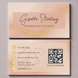 Microblading-Watercolor-QR-Code Visitenkarte