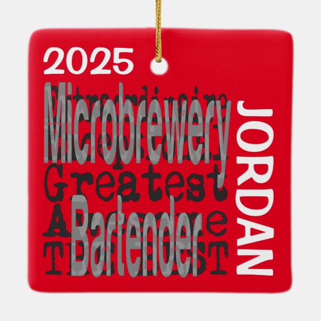 Microbrewerry Barkeeper Extraordinaire Keramikornament (Rückseite)