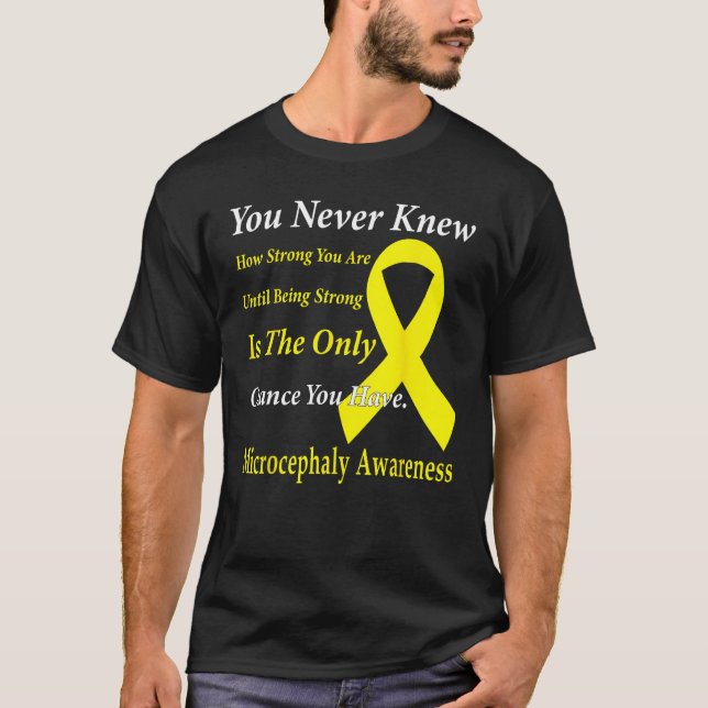 Microcephaly Awareness Yellow Ribbon Support T-Shirt (Vorderseite)