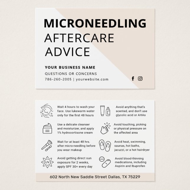 Microneedling Kollagen-Induktionskarte (Vorne & Hinten)