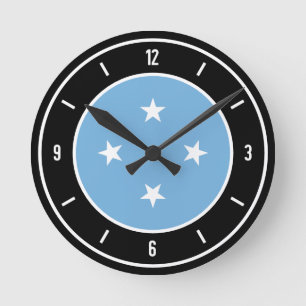 Micronesia Flag Elegant Runde Wanduhr