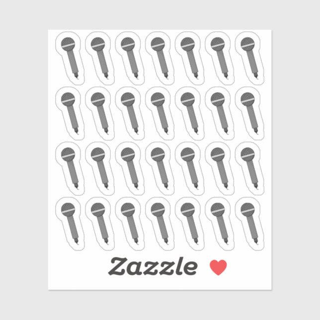 Microphone Karaoke Konzert Podcast Bujo Planner Aufkleber (Blatt)