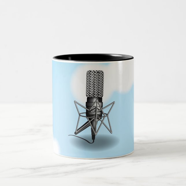 Microphone Sky Zweifarbige Tasse (Mittel)