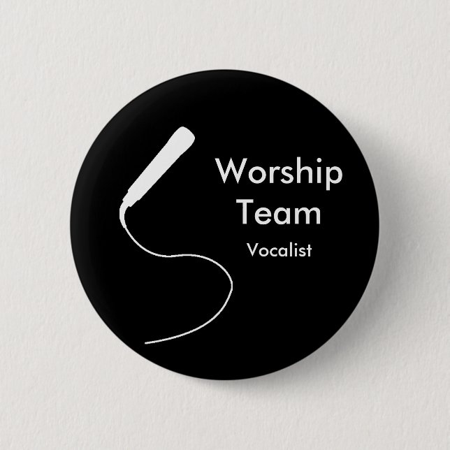 MicrophoneWhite, Sänger, WorshipTeam Button (Vorderseite)