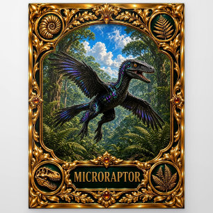 Microraptor, Juwelen-Erbstück Kunst Postkarte