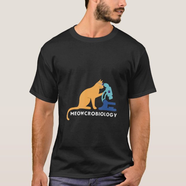 Microscope Bacteria Science Microbiology Cat  T-Shirt (Vorderseite)