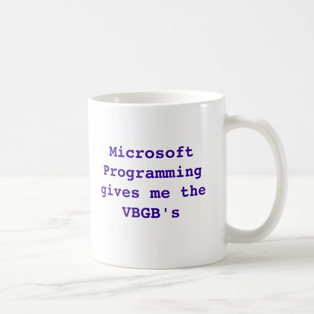 Microsoft-Programmierung gibt mir die VBGB Tasse (Rechts)