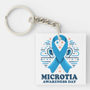 Microtia Awareness National Day Oar Blue Ribbon Schlüsselanhänger