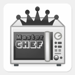 Microwave Master Koch Quadratischer Aufkleber