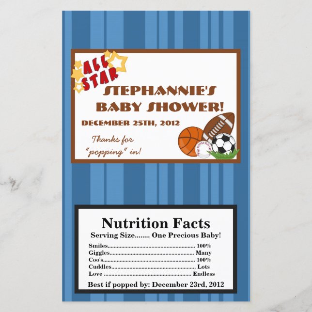 Microwave Popcorn Wrapper All-Star Blue (Vorderseite)