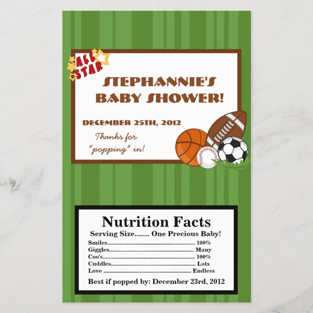 Microwave Popcorn Wrapper All-Star Green Flyer (Vorne)