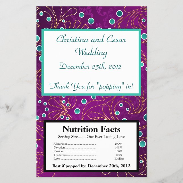 Microwave Popcorn Wrapper Arabian Lila Flyer (Vorne)