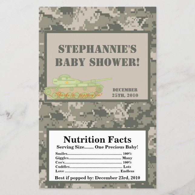 Microwave Popcorn Wrapper ARMY ACU Camoflauge Camo Flyer (Vorne)