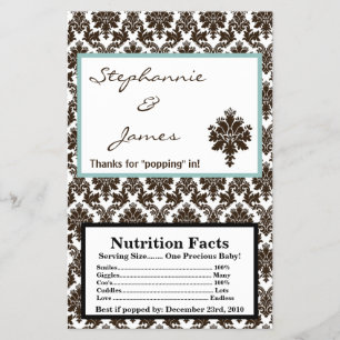 Microwave Popcorn Wrapper Brown Damask Flyer