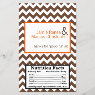 Microwave Popcorn Wrapper Brown Orange Chevron Flyer
