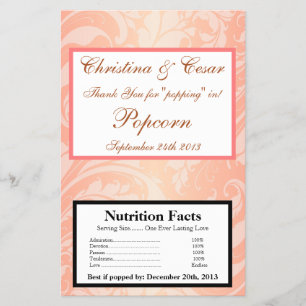 Microwave Popcorn Wrapper Brown Rose auf Pink Flor Flyer