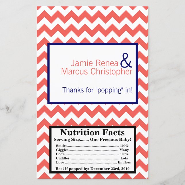 Microwave Popcorn Wrapper Cornavy Zickzack (Vorderseite)