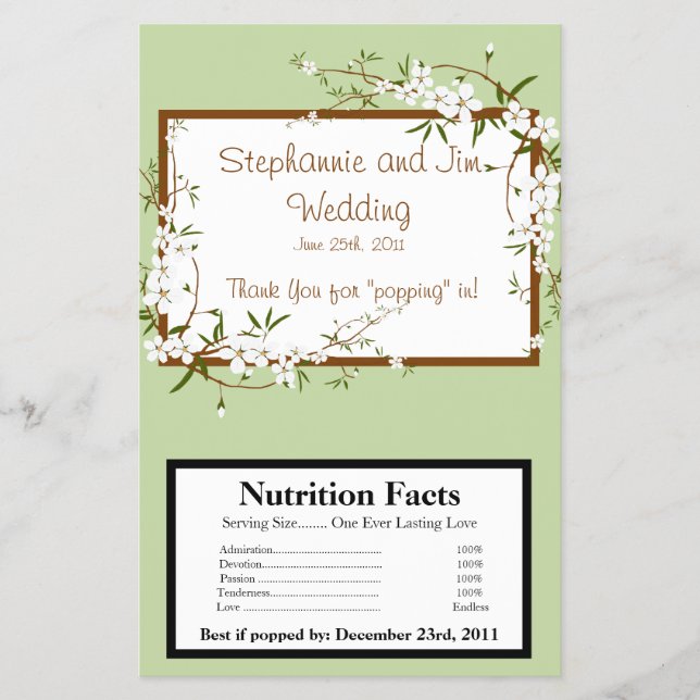 Microwave Popcorn Wrapper Dogwood Blume Flyer (Vorne)