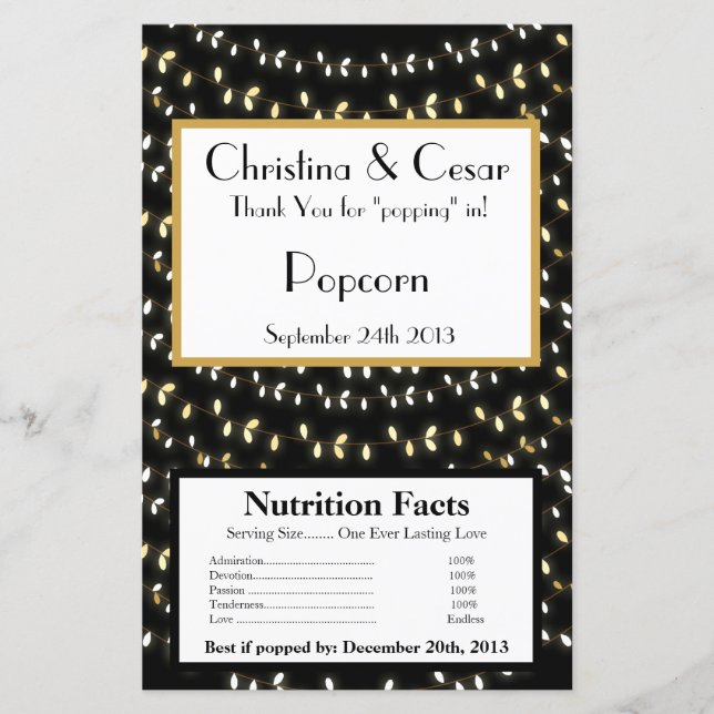 Microwave Popcorn Wrapper glühende Sommerleuchten (Vorderseite)