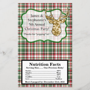 Microwave Popcorn Wrapper Gold Glitzer Rentier