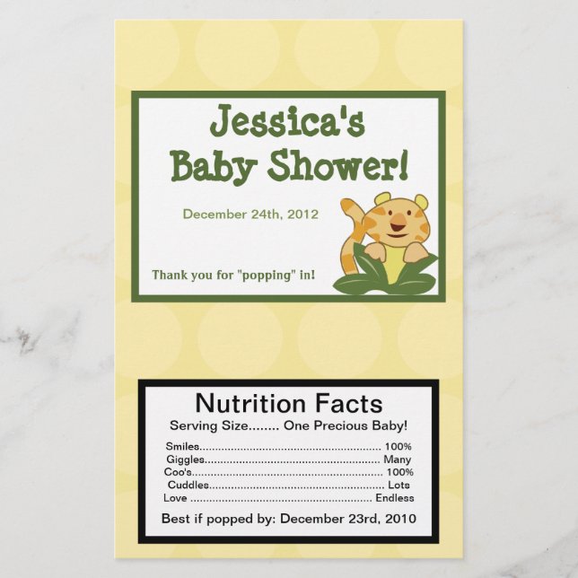 Microwave Popcorn Wrapper Jungle Babys Flyer (Vorne)