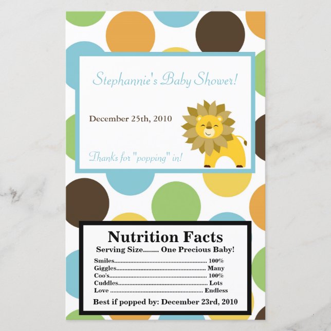 Microwave Popcorn Wrapper Jungle King Lion Safari (Vorderseite)