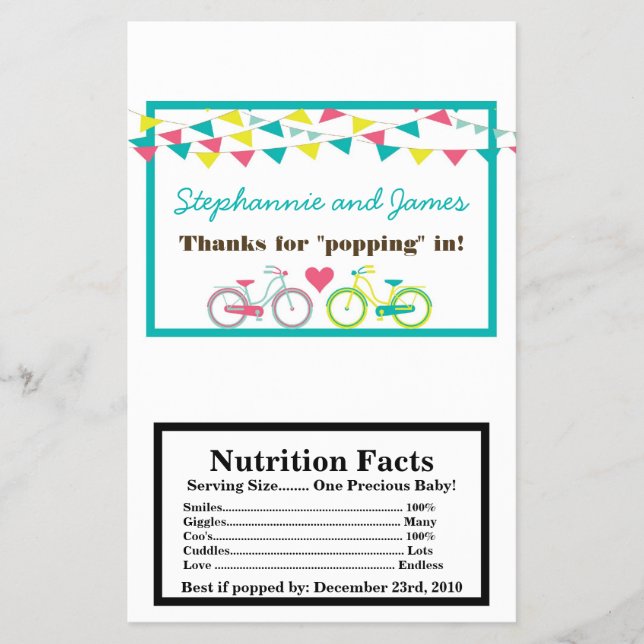 Microwave Popcorn Wrapper Liebe Livio Vacchini Geb Flyer (Vorne)