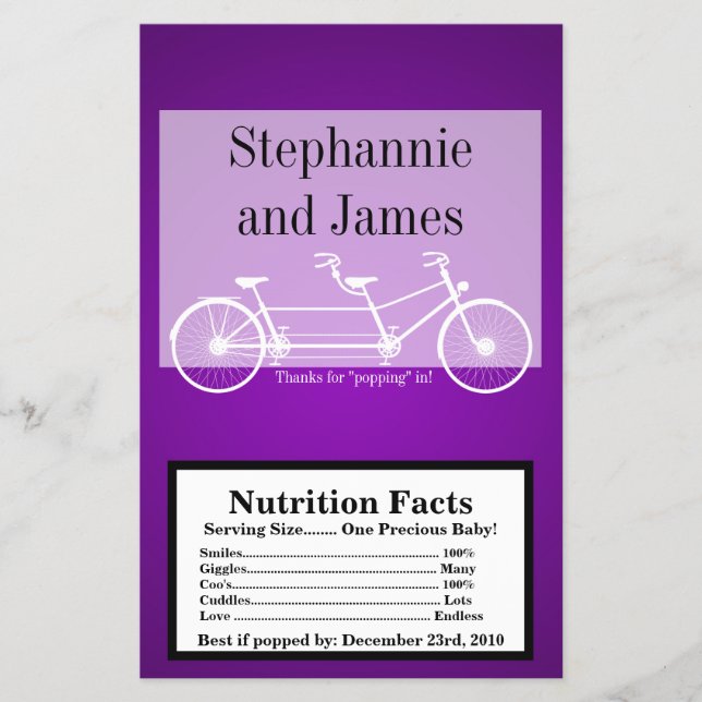 Microwave Popcorn Wrapper Lila Doppelrad Flyer (Vorne)