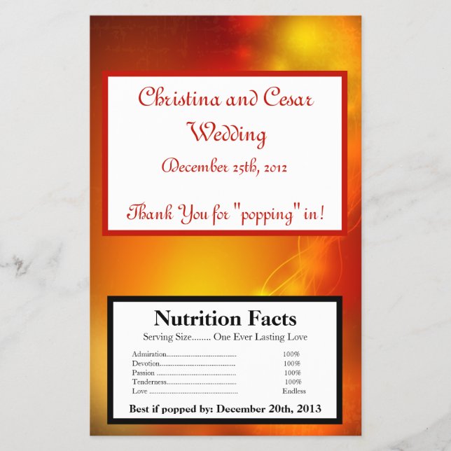 Microwave Popcorn Wrapper marokkanische Laterne Flyer (Vorne)