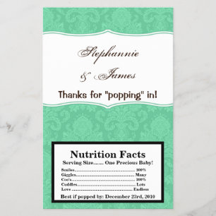 Microwave Popcorn Wrapper Minze White Damask Lace Flyer