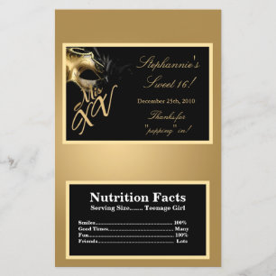 Microwave Popcorn Wrapper Mis XV Gold