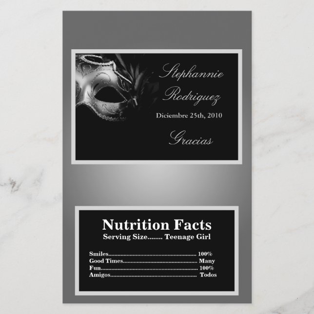 Microwave Popcorn Wrapper Mis XV Silver Flyer (Vorne)