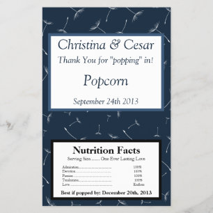 Microwave Popcorn Wrapper Navy Blue Dandelflow Flyer