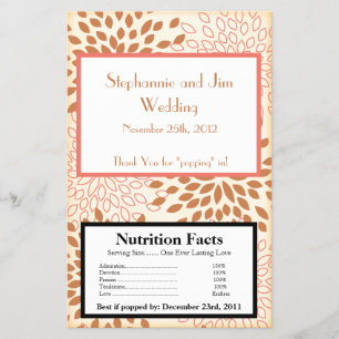 Microwave Popcorn Wrapper Pink und Brown Floral Flyer