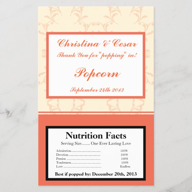 Microwave Popcorn Wrapper Pinkish/Peach Formal Sca Flyer (Vorne)