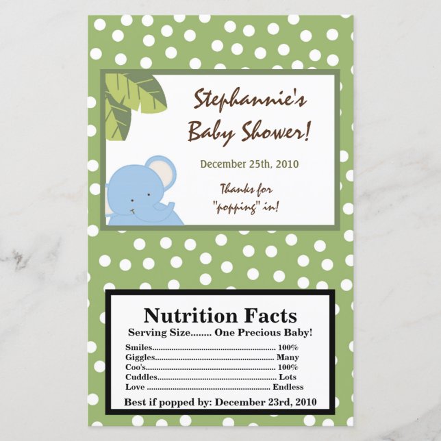 Microwave Popcorn Wrapper Safari Jungle Elephant (Vorderseite)