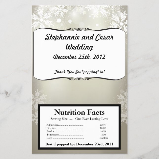 Microwave Popcorn Wrapper Silver Christmas Blur Flyer (Vorne)