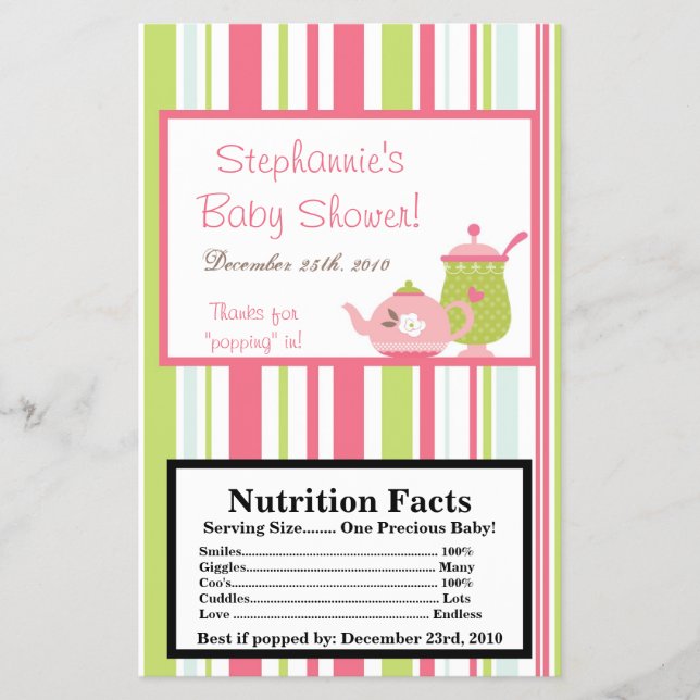 Microwave Popcorn Wrapper Tee Party Pink Pastel Flyer (Vorne)