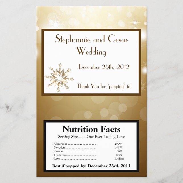 Microwave Popcorn Wrapper Weihnachtskupfer Weichze Flyer (Vorne)