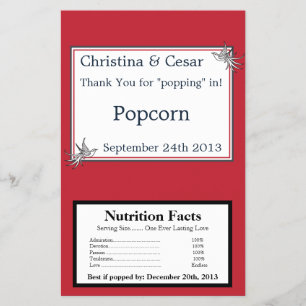 Microwave Popcorn Wrapper White Dove Red Blue BG R Flyer