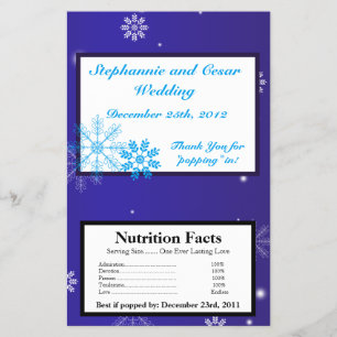 Microwave Popcorn Wrapper White Snow Flakes Flyer