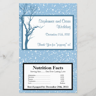 Microwave Popcorn Wrapper Winter Blue Christmas Flyer